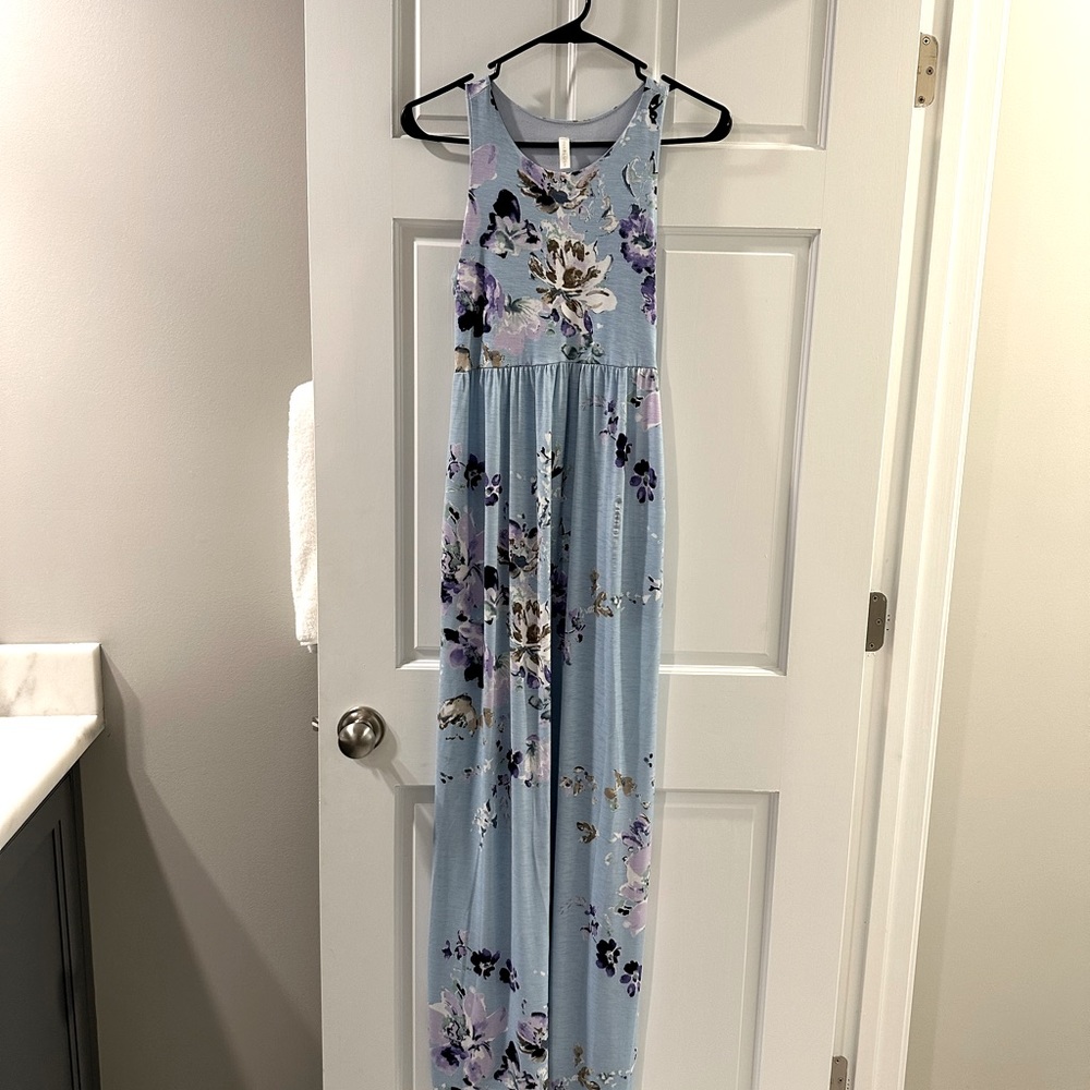 Pink blush maternity maxi dress